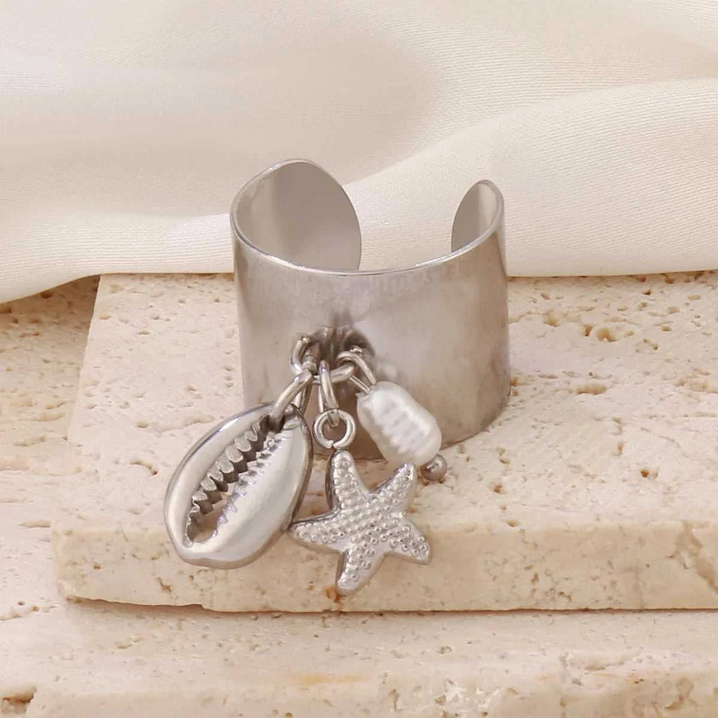 316L Summer Beach Ocean Shell Starfish Rings For Women Stainless Steel FishTail Seahorse Conch Open Ring Girl Party Jewelry Gift The jack market .AU The jack market .AU Jewellery & Chains $ 48 200000783:10#B7214
