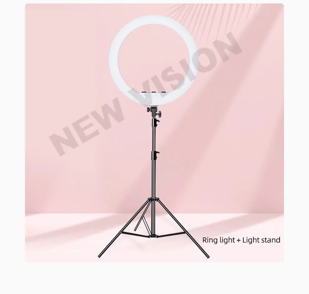 AMBITFUL 18" 21" 50W LED Ring Light Annular Lamp Bi-color 3000K-6000K  + Remote Control for Video YouTube Ringlight Makeup Light