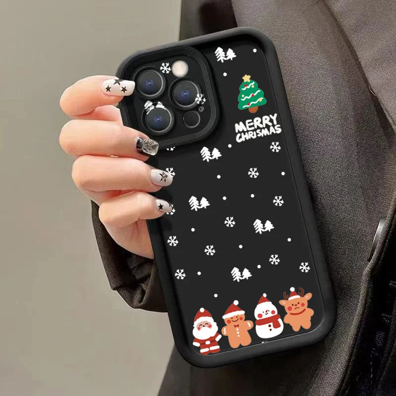 Christmas Santa Elk Phone Case For iPhone 17 16 15 14 13 12 11 Pro Max X XS XR 7 8 Plus Soft Silicone Shockproof Back Cover