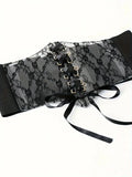 Luxe Lace Wide Waistband - Versatile Elastic Waist Seal for Effortless Style