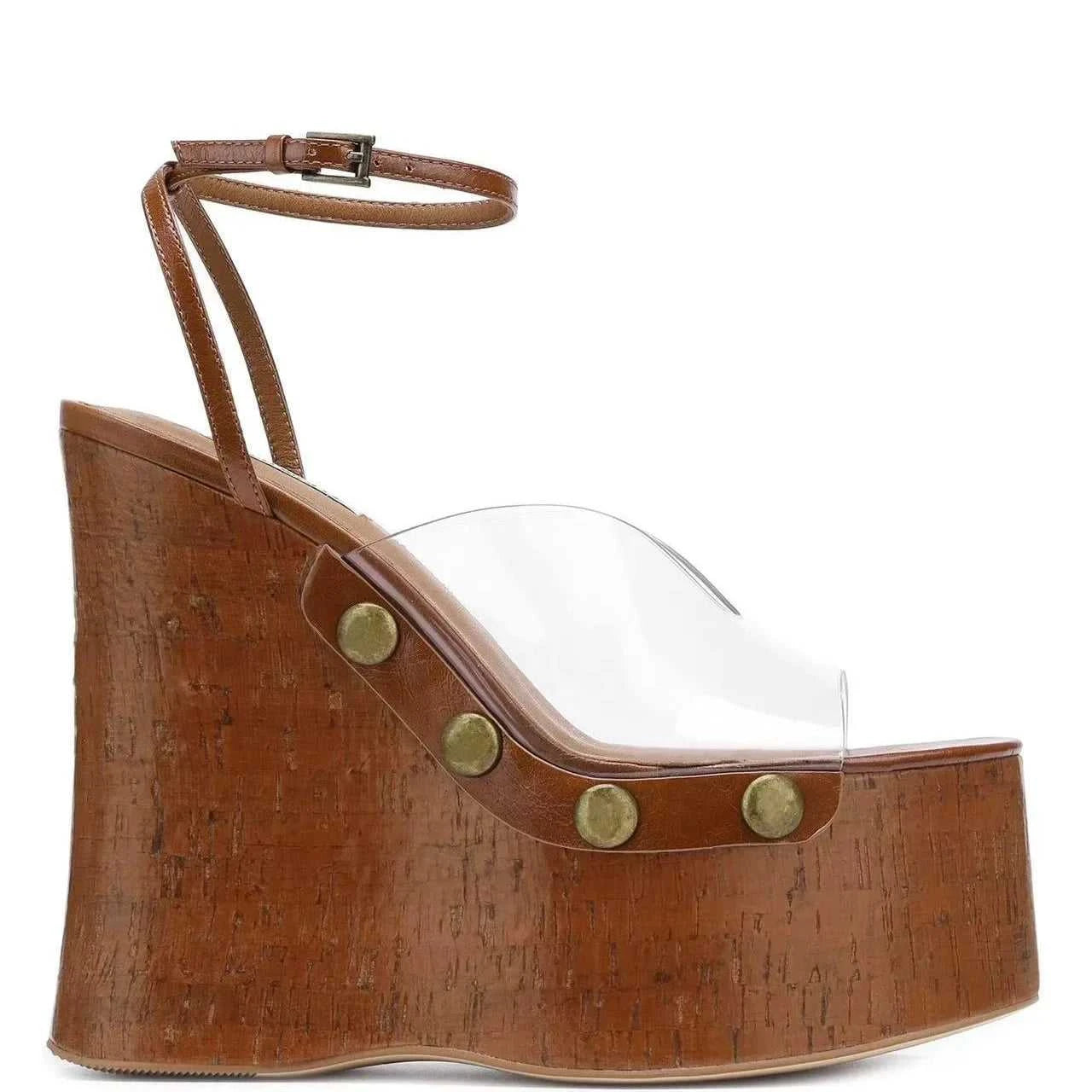 2025 High-heeled Thick-heeled Shoes for Women's Wear Thick-soled Wood Grain Waterproof Table Sandals Metal Nail Buckle Sandal The jack market .AU The jack market .AU Step Up Your Style: Trendy Shoes for Every Occasion! $ 122 14:193#Light brown sandals;200000124:200000337