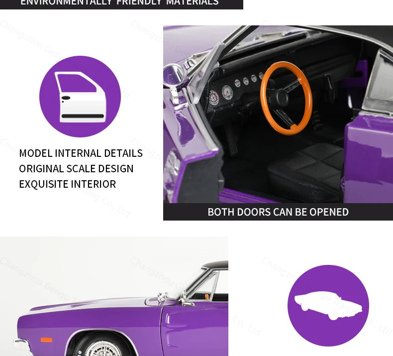 Maisto 1:18 1969 Dodge Charger R/T Sports Car Static Die Cast Vehicles Collectible Model Car Toys