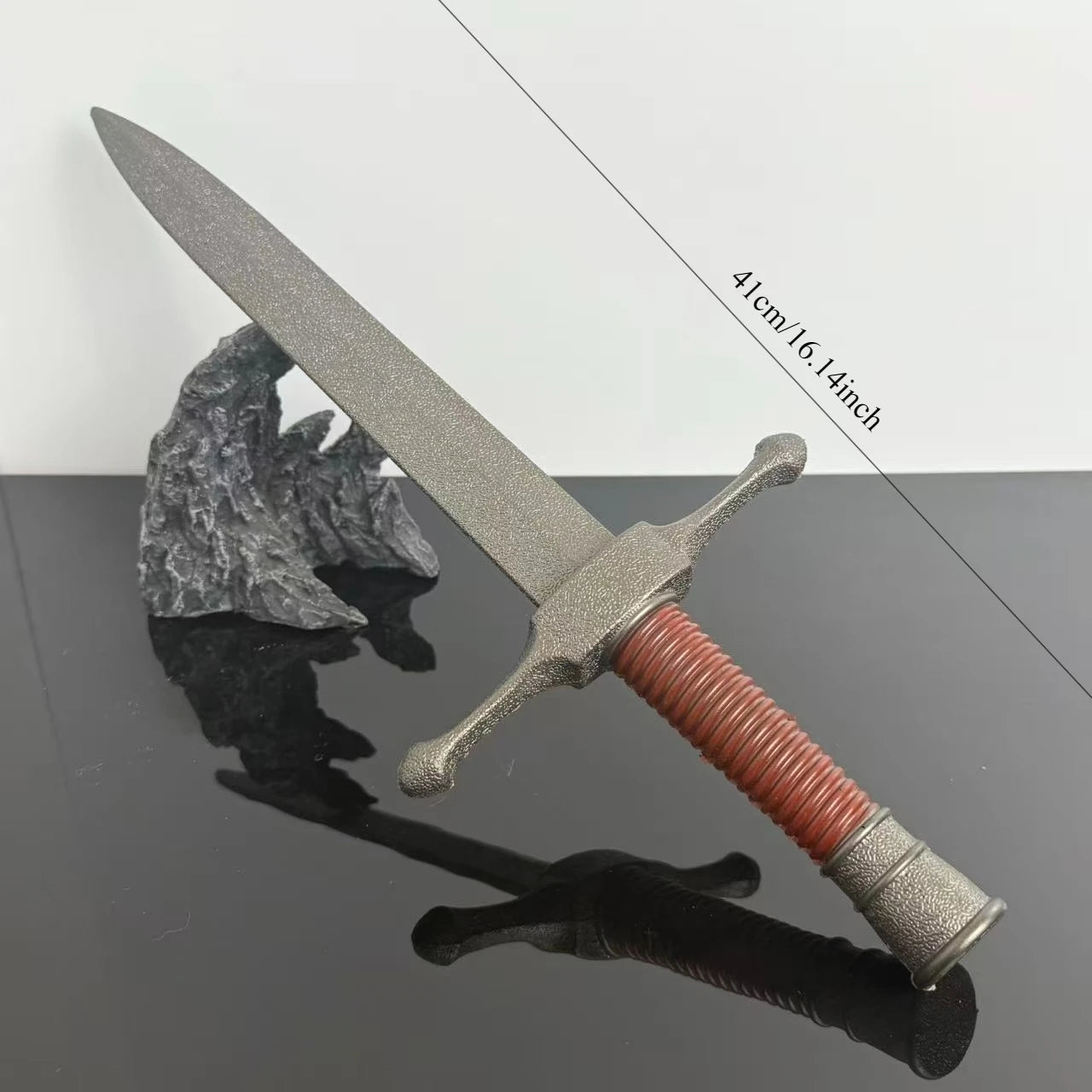 41cm Dermatoglyph PU Sword Stage Performance Western Short Sword Foam Swords Safety Cosplay Prop Desk Ornaments Toys for Boys