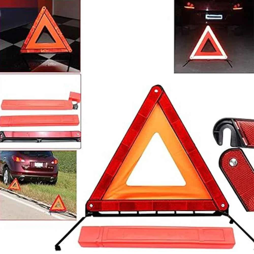 2pcs Car Warning Triangle Reflective set Emergency Breakdown High Visibility Vest Jacket Breakdown Warn Safety Folding Stop Sign