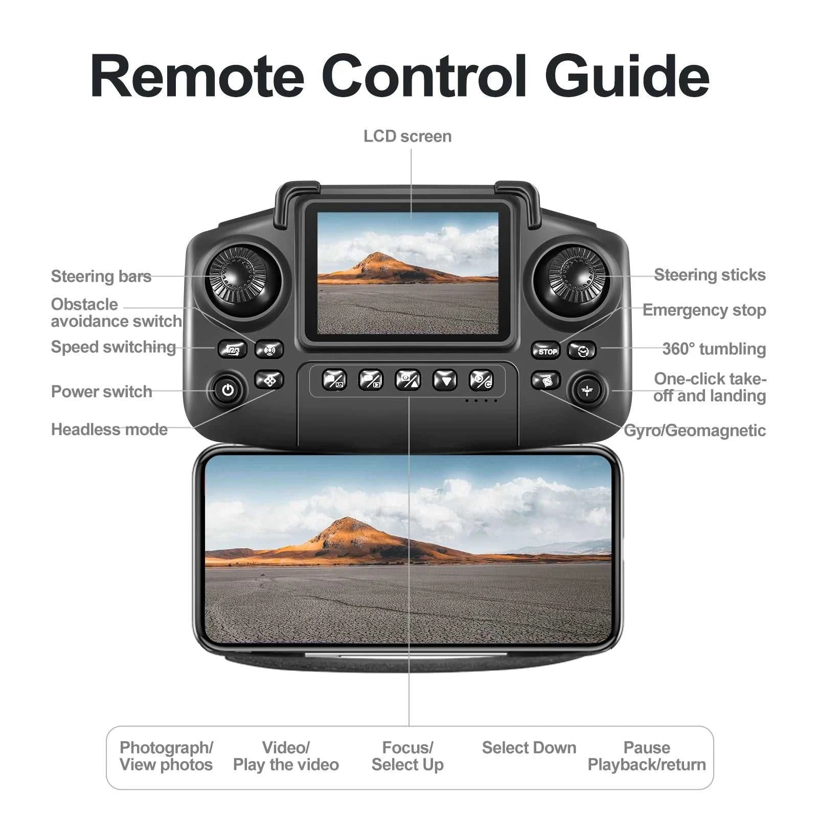 New E88 E99 Drone Remote Control with Screen Dual Camera Optical Flow Localization 2.4G RC Quadcopter One-button Take-off Drones The jack market .AU The jack market .AU Drones $ 84 14:10#E99-grey
