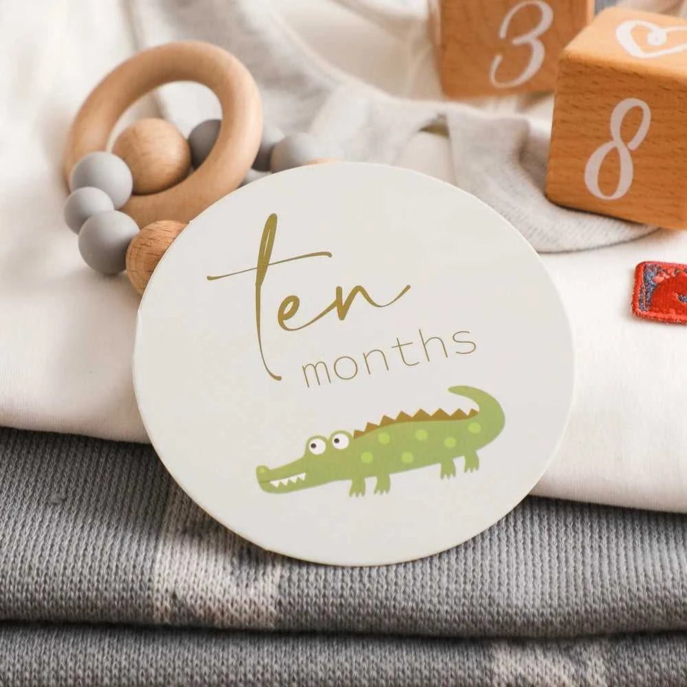 Baby Bear Milestone Number Monthly Memorial Cards Newborn Birthday Gifts Souvenir Newborn Birth Photo Photography Accessories