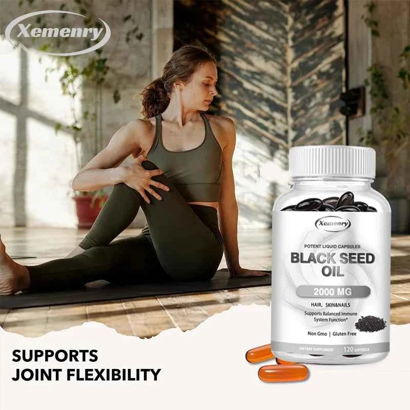 Vegan Black Seed Oil Capsules - Pure Cold Pressed - Black Cumin Seed Oil Capsules, Non-GMO Vegan Black Seed Oil Supplement