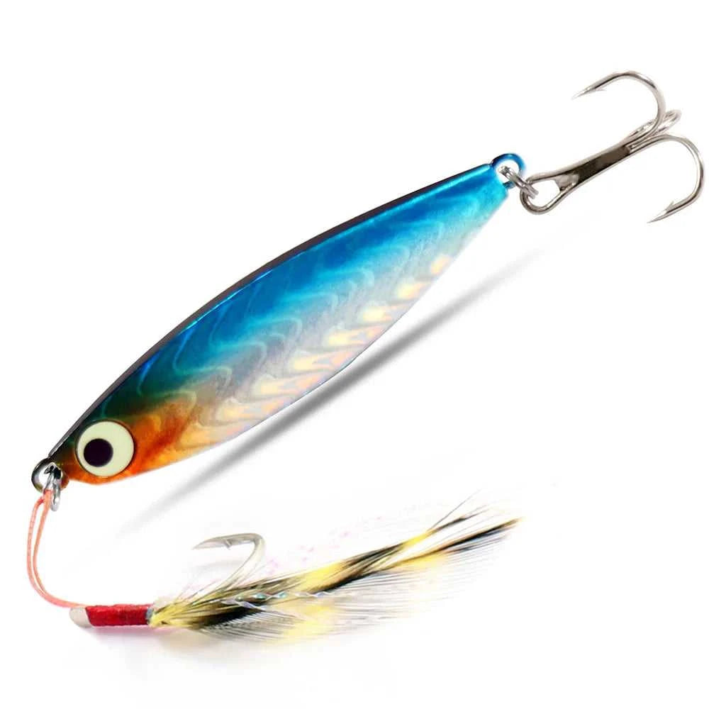 Fishing Lures Metal Jig Spinning Spoon Feather Carbon Hook Hard Artificial Bait Luminous Eye Sinking Casting Bass Tackle Pesca The jack market .AU The jack market .AU Fishing Gear $ 21 14:29#Fishing Lure A