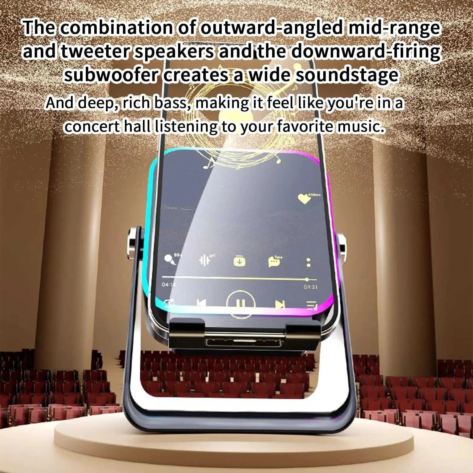2026 Induction Speaker With Light Foldable Station Phone Speaker Stand 10W For Home Office Travel Christmas Birthday Men Women The jack market .AU The jack market .AU Accessories Electronics $ 73 14:193#Black