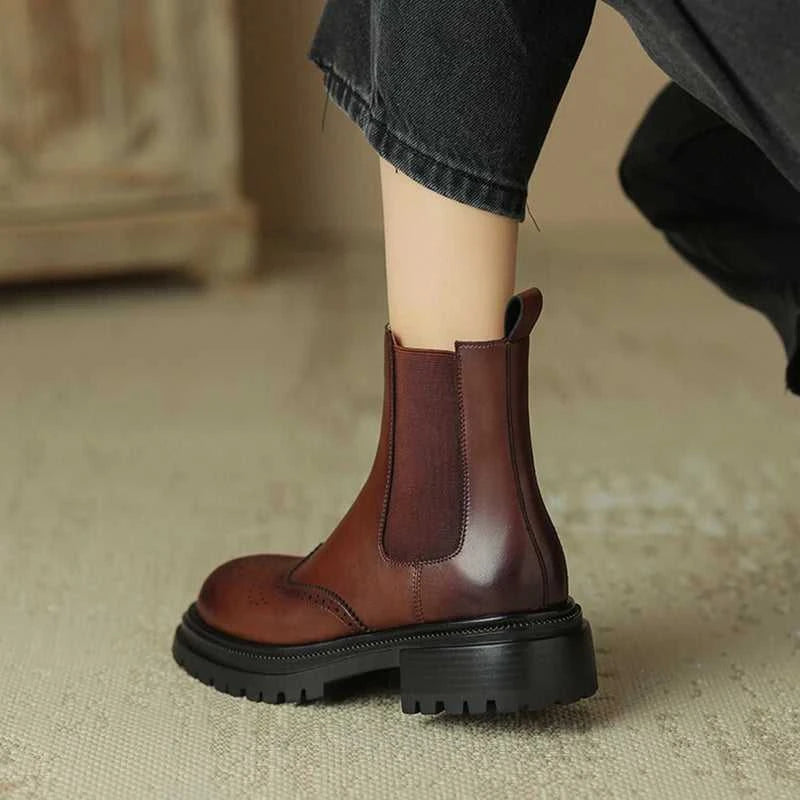 NEW Autumn Boots Women Split Leather Shoes for Women Round Toe Chunky Heel Women Boots Winter Black Chelsea Boots сапоги женские The jack market .AU The jack market .AU Step Up Your Style: Trendy Shoes for Every Occasion! $ 131 14:365458#Brown;200000124:100010481