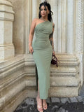 Women's Off-Shoulder Backless Maxi Dress – Slim Fit Club Party Dress