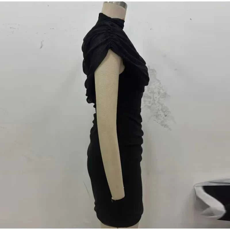 Women's Sequin Halter Dress – Slim Fit Pleated Bodycon Party Dress with Empire Waist The jack market .AU The jack market .AU Woman Fashion Dress $ 86 14:350850#black;5:361386