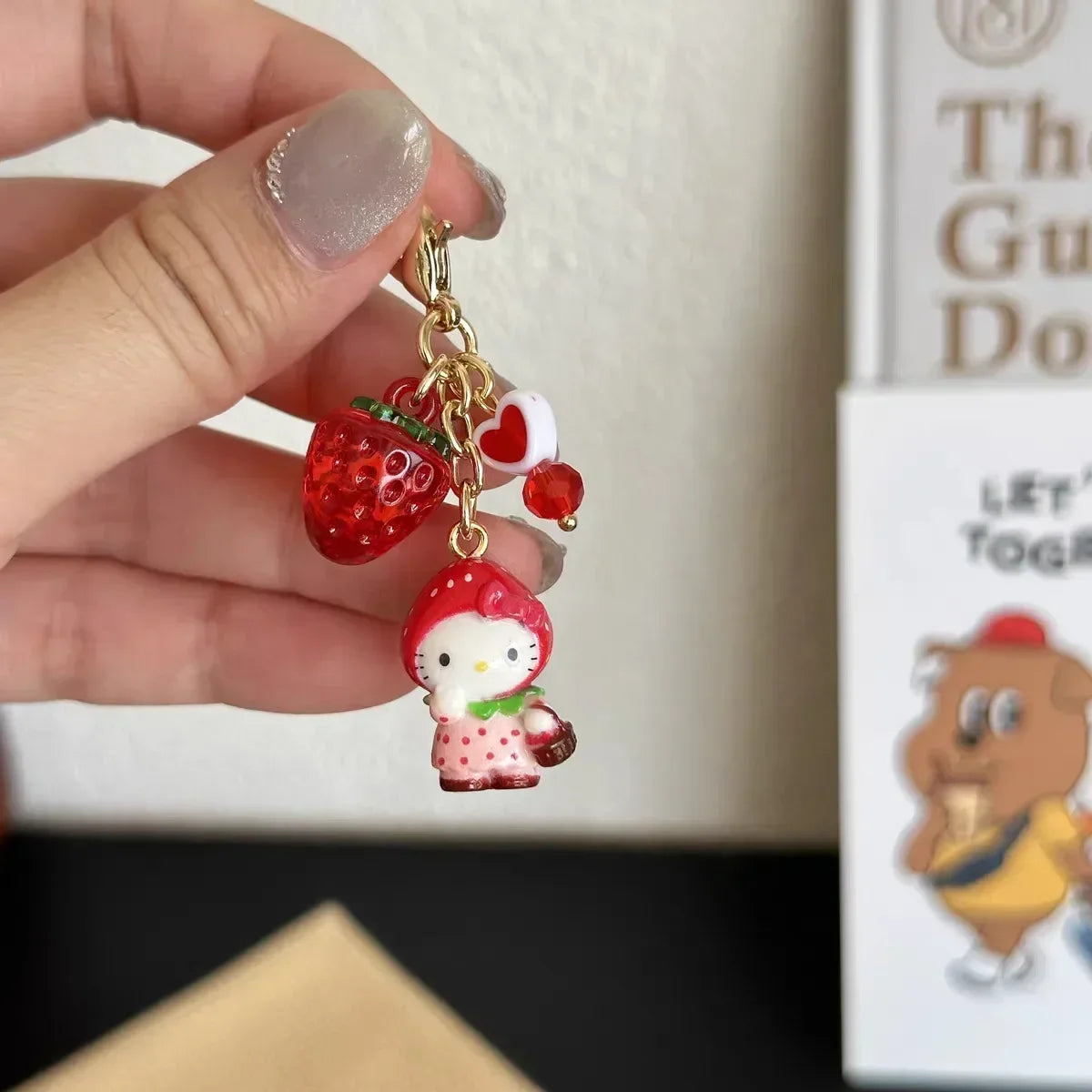 Sanrios Animal Kitty Cat Keychain Kawaii Cute Anime Hellokittys Cellphone Strap Pendant Purse Bag Charm Accessories Girls Gift