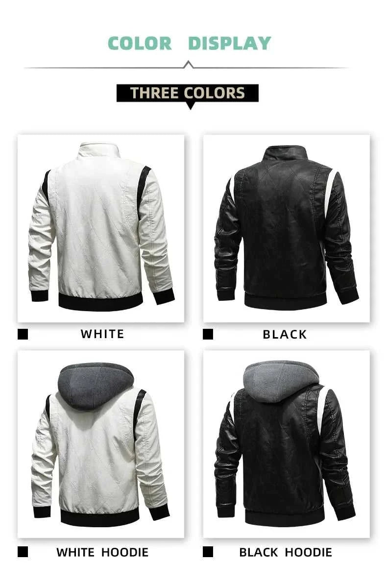 Spring Men's Leather Jacket High Quality Stand Collar Fashion Youth Embroidery Hooded PU Leather Coats EUR Size 3XL Men Clothing The jack market .AU The jack market .AU Men Fashion $ 78 14:771#White hooded;5:4183#EUR 3XL--CHN 4XL