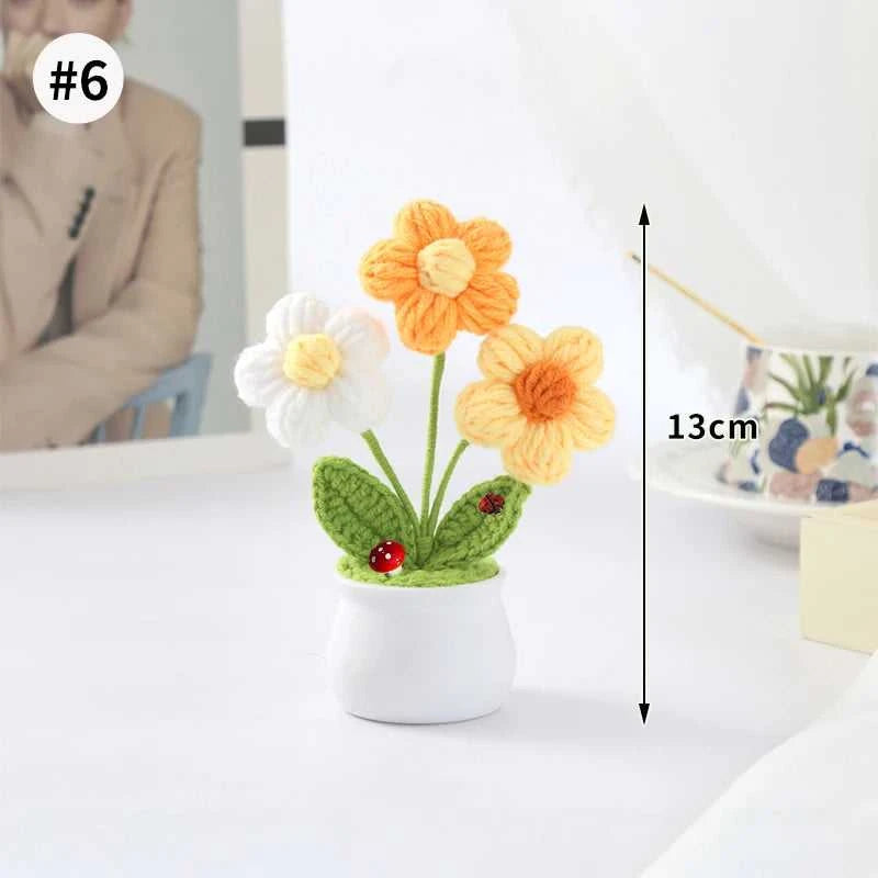 Sunflower Crochet Flower Artificial Hand Woven Flowers Finished Girasol Crochet Plants Wedding Guest Gifts Desktop Decoration The jack market .AU The jack market .AU $ 23 14:200013901#S27