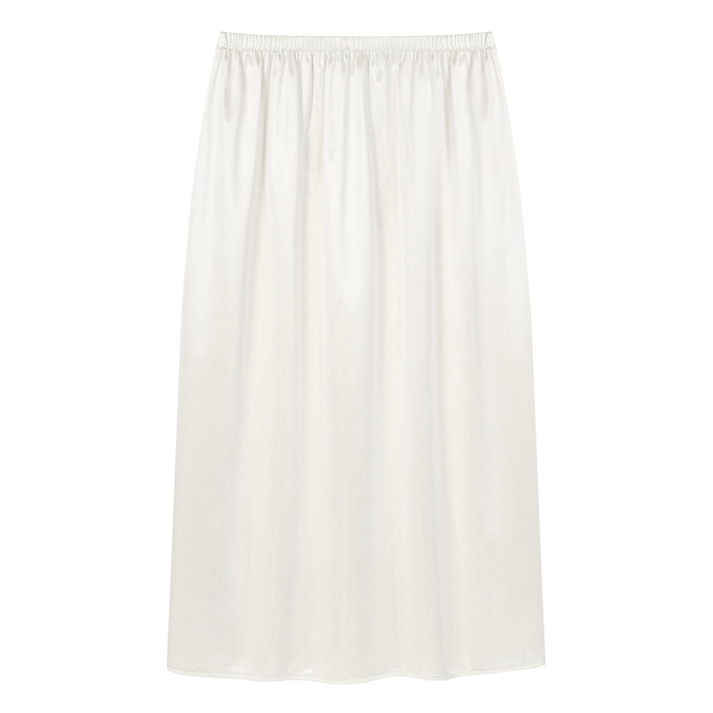 Womens Petticoat Skirt Solid Half Slip Underskirt Summer Elastic Waist Inner Lining Midi Skirt Long Underskirt for Party Dress