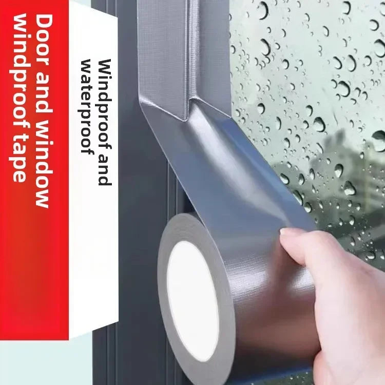 10m Thick Industrial Tape (Silver-Gray) - Single-Sided, Waterproof/Windproof, Wear-Resistant for Repair & Bundle Tasks