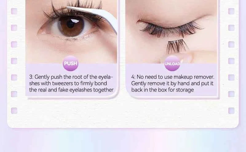 Animal Series No-Glue False Eyelashes - Natural Curl & Volume, Easy Application for Beginners