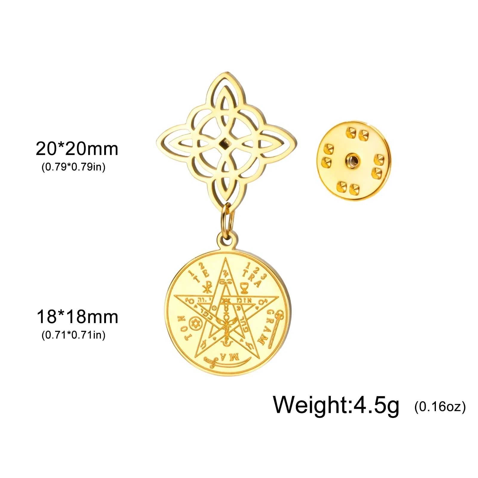 Witch Knot Tetragrammaton Pentagram Badge Pins Stainless Steel Brooch for Women Men Amulet Accessories Witchcraft Jewelry Gifts The jack market .AU The jack market .AU Jewellery & Chains $ 47 200001033:350853#A Steel Color