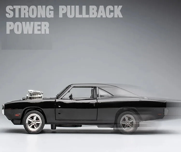1:32 Simulation 1970 Dodge Charger Alloy Sports Car Model Sound Light Pull Back Luxury Car Children's Toy Gift Ornaments