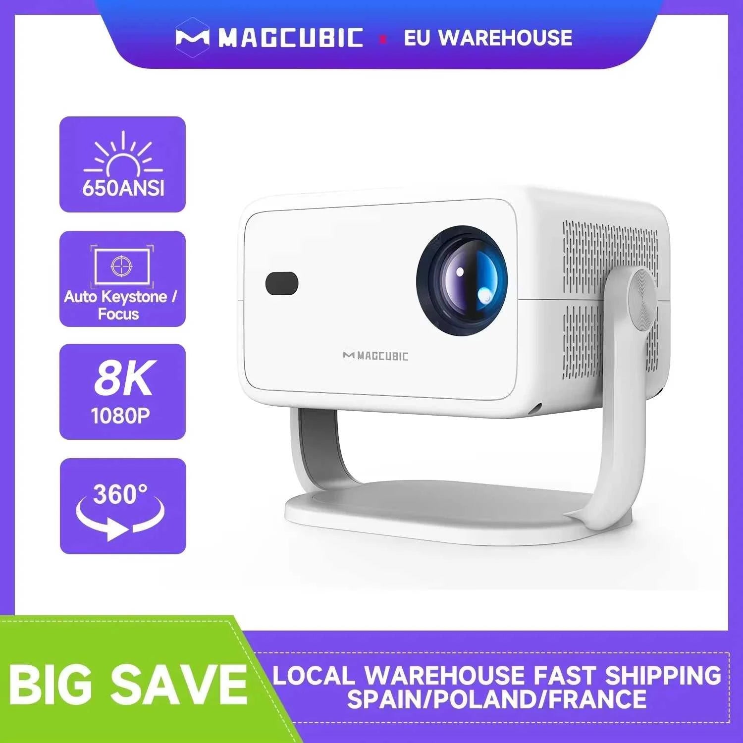 Magcubic Native 1080P 650ANSI 8K Android14 L018 Projector With Auto Keystone Correction Focus Wifi6 BT5.4 Portable Movie Outdoor The jack market .AU The jack market .AU Accessories Electronics $ 203 14:201441169#White;200007763:201336104;200009209:201447604