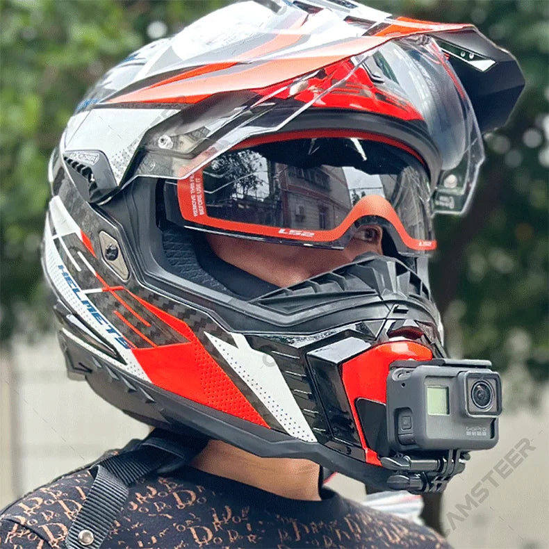 LS2 MX701 Customized Helmet Chin Mount for GoPro 13 12 11 DJI Action 6 5Pro Insta360 Ace Pro2 X5 X4 X3 Action Camera Accessories
