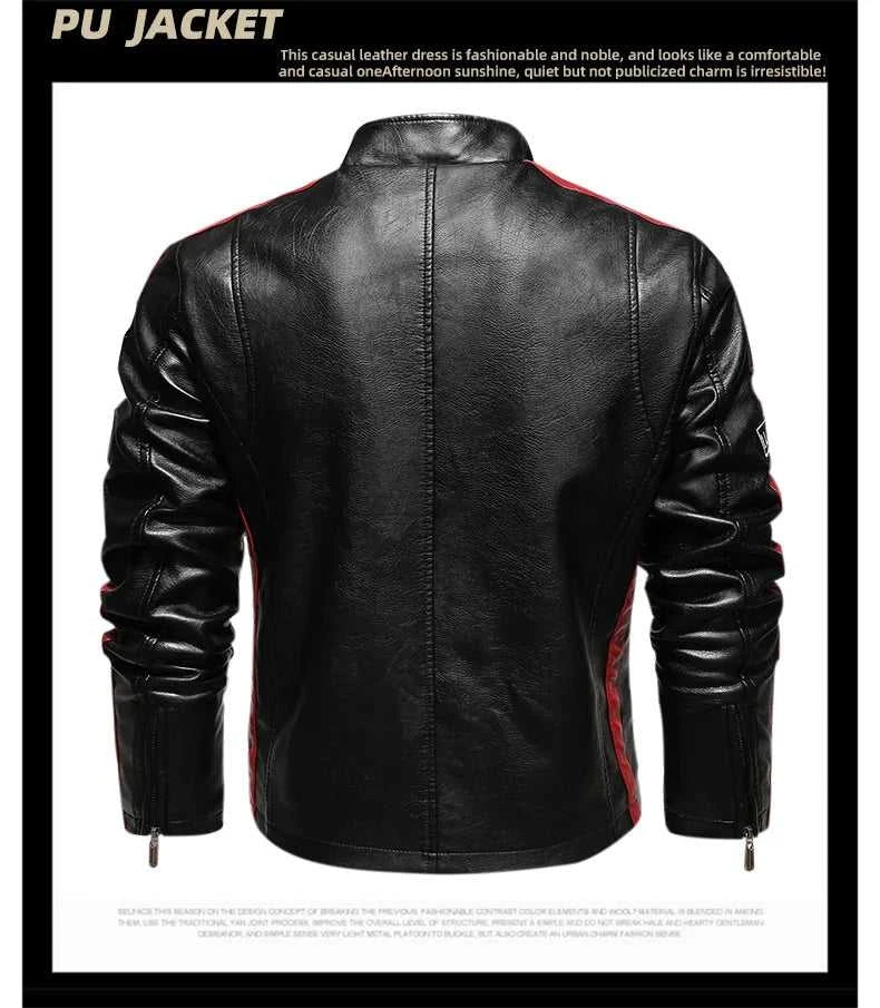 European American New Fashion Women's Plus Size Casual Trendy Stand Collar Long Sleeve Contrast Color PU Jackets Male Coats Tops The jack market .AU The jack market .AU Men Fashion $ 91 14:10;5:361386