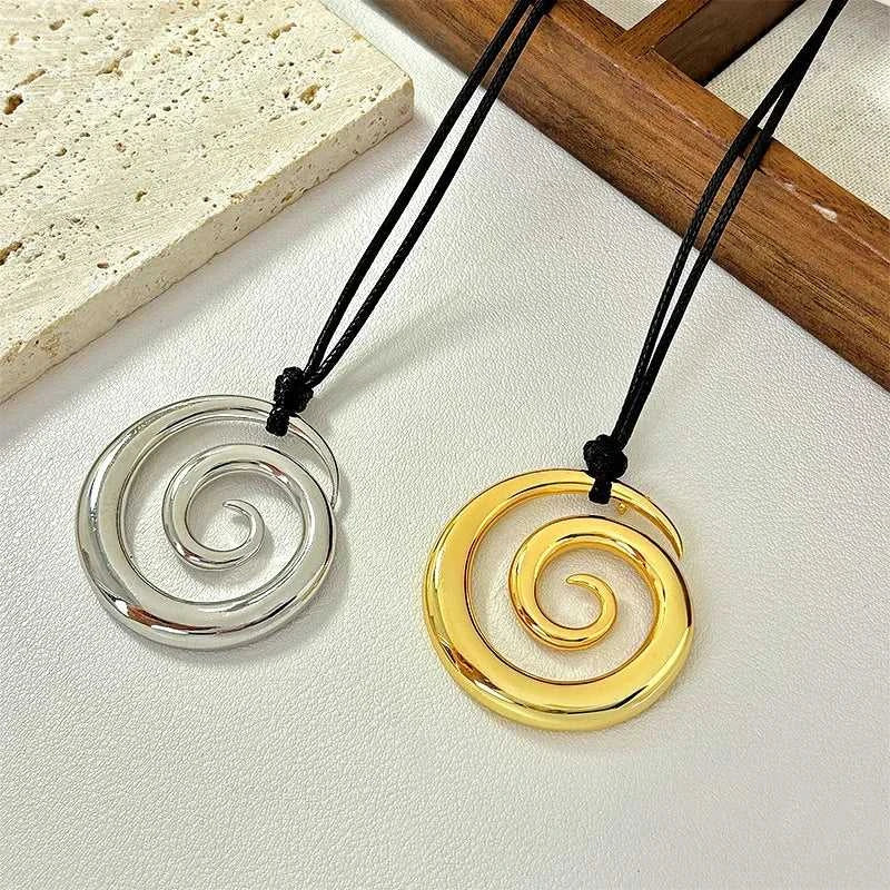 Fashion Spiral Heart-Shaped Pendant Necklace for Women Adjustable Long Black Wax Rope Clavicle Chain Charm Couple Birthday Gift The jack market .AU The jack market .AU Jewellery & Chains $ 48 200001033:200003757#5
