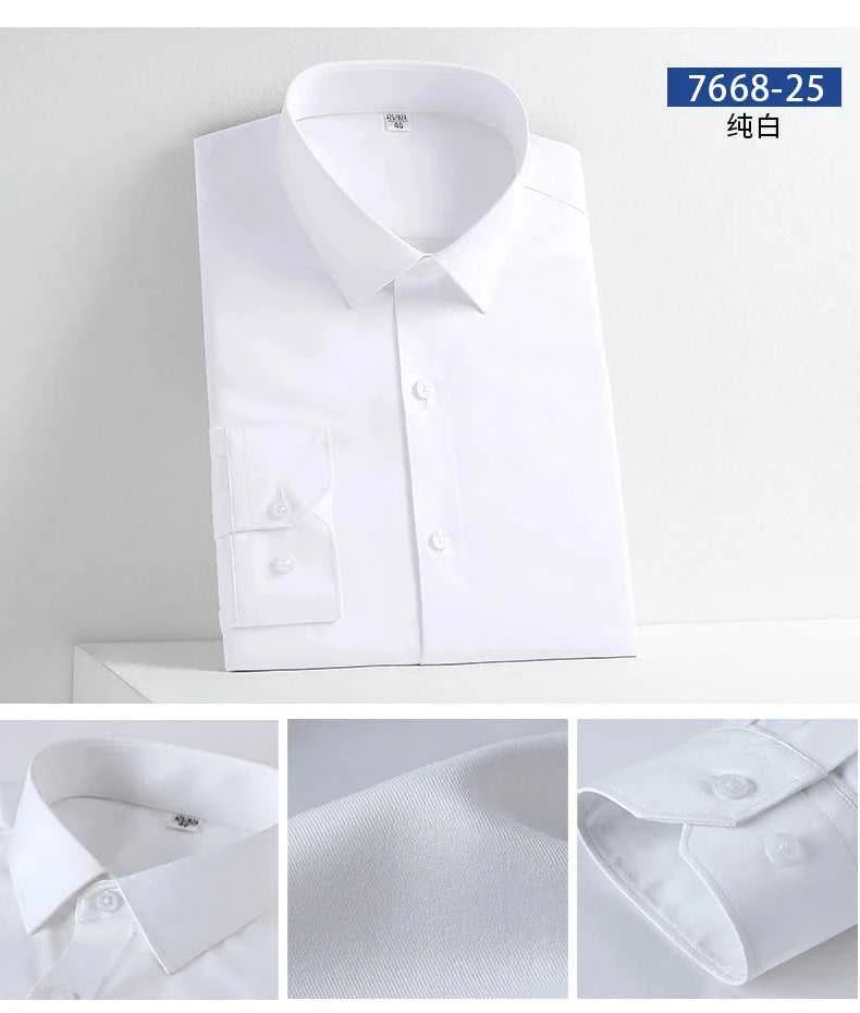 New Spring and Autumn Social Dress Ice Silk Long Sleeve Men's Shirt Business No Iron Casual Fit Pure White High Quality The jack market .AU The jack market .AU Men Fashion $ 41 14:771#21;5:100013888