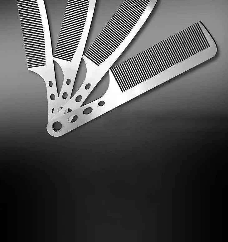 Titanium Steel Hair Comb - Ultra Thin, Anti-Static Design for Professional Barbers and Stylish Men