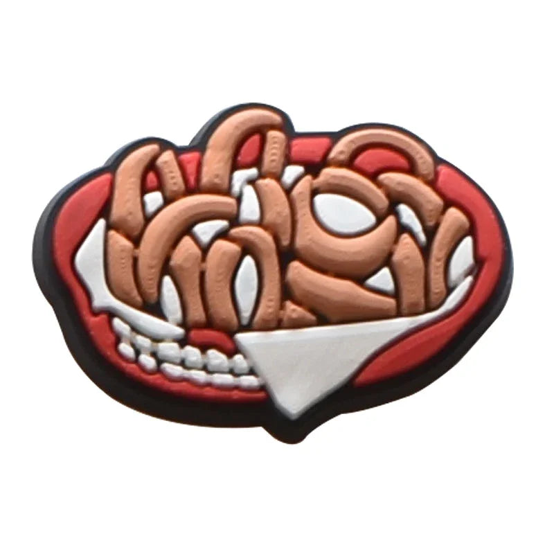 Real Kind Burger Fries Shoe Charms for Crocs Accessories Sandals Kids Clogs Pins Badges Men Jeans Women Decorations Buckle Shoes