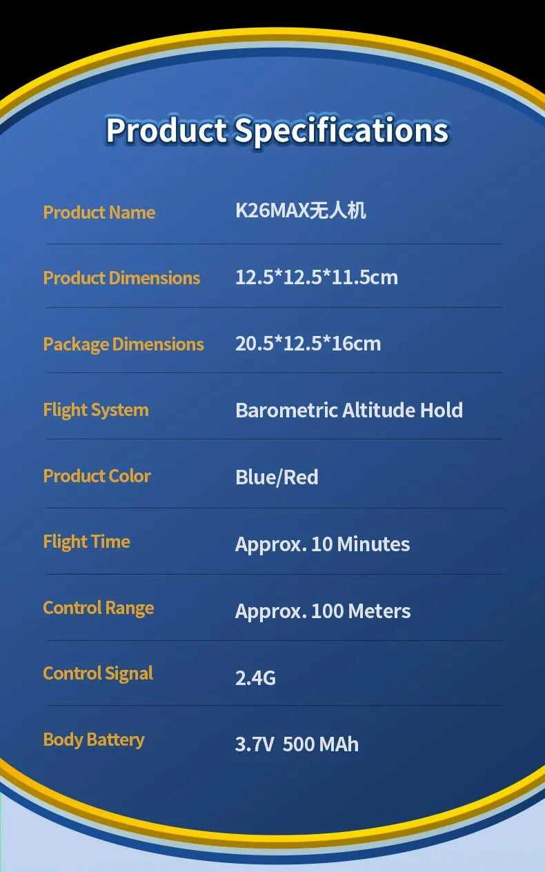K26 MINI Air Soccer Competitive Drone | 360° Full Protection Crash-Proof | Hand Throw Takeoff No Remote Skill Birthday Gift The jack market .AU The jack market .AU Drones $ 71 14:193#K26-Red