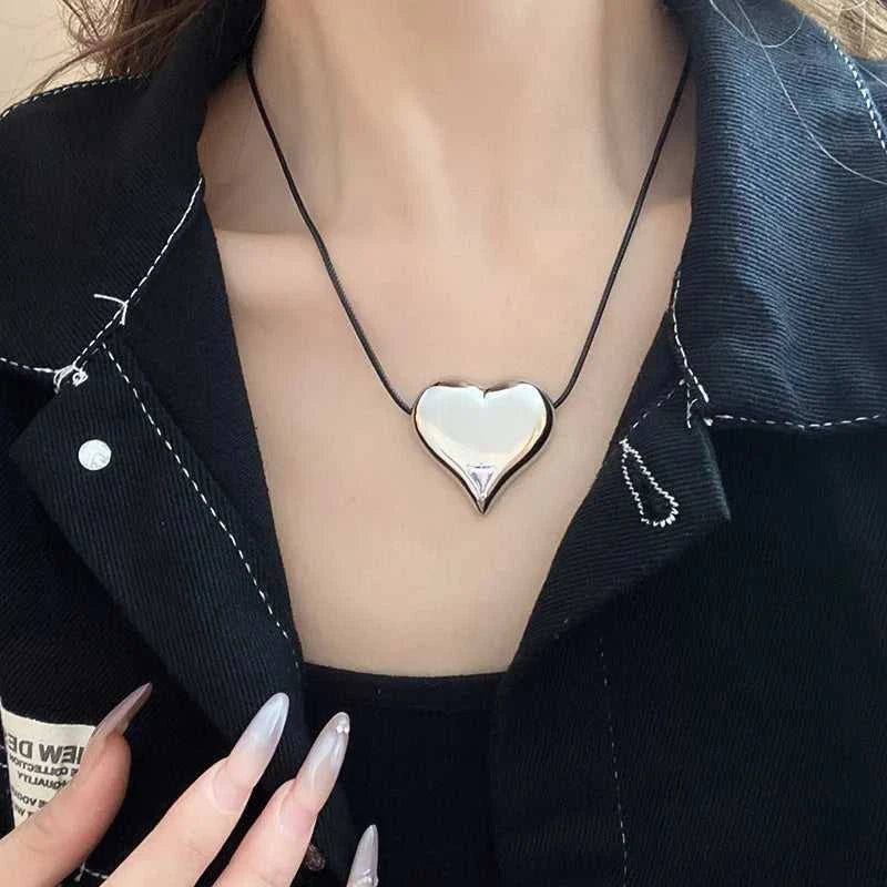 Fashion Spiral Heart-Shaped Pendant Necklace for Women Adjustable Long Black Wax Rope Clavicle Chain Charm Couple Birthday Gift The jack market .AU The jack market .AU Jewellery & Chains $ 48 200001033:200003757#5