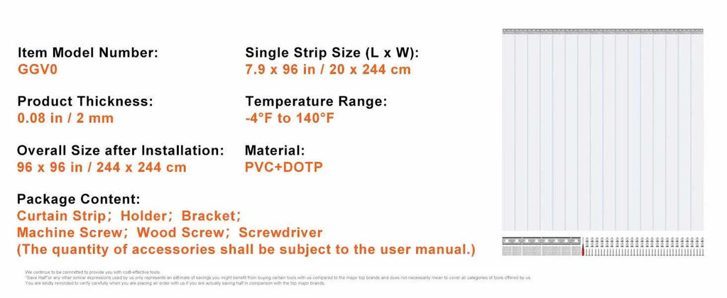 SucceBuy 2mm Thickness Door Strip Curtain PVC Transparent Windproof Curtain Strip Screen for Walk in Freezers Coolers Warehouse The jack market .AU The jack market .AU Home $ 2119 14:202010806#96 x 48in;200007763:201336105