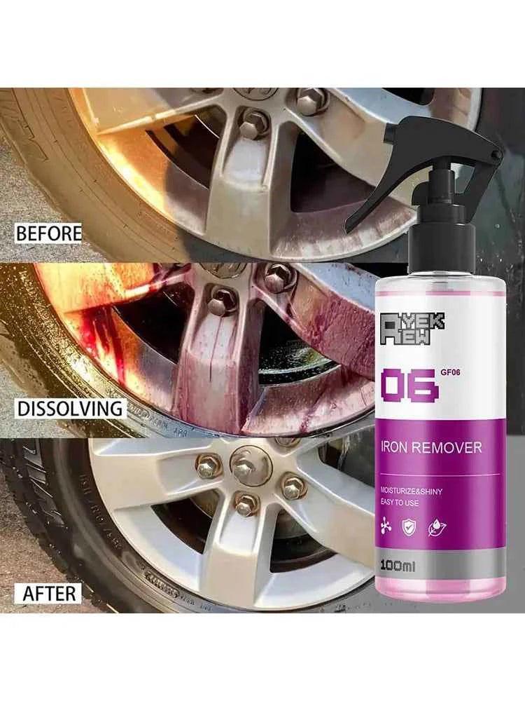 Car Wheels Rim Cleaner Multi Purpose Rust Remover Brake Paint Protect Metal Dust Iron Powder Remover Car Care Chrome Spray