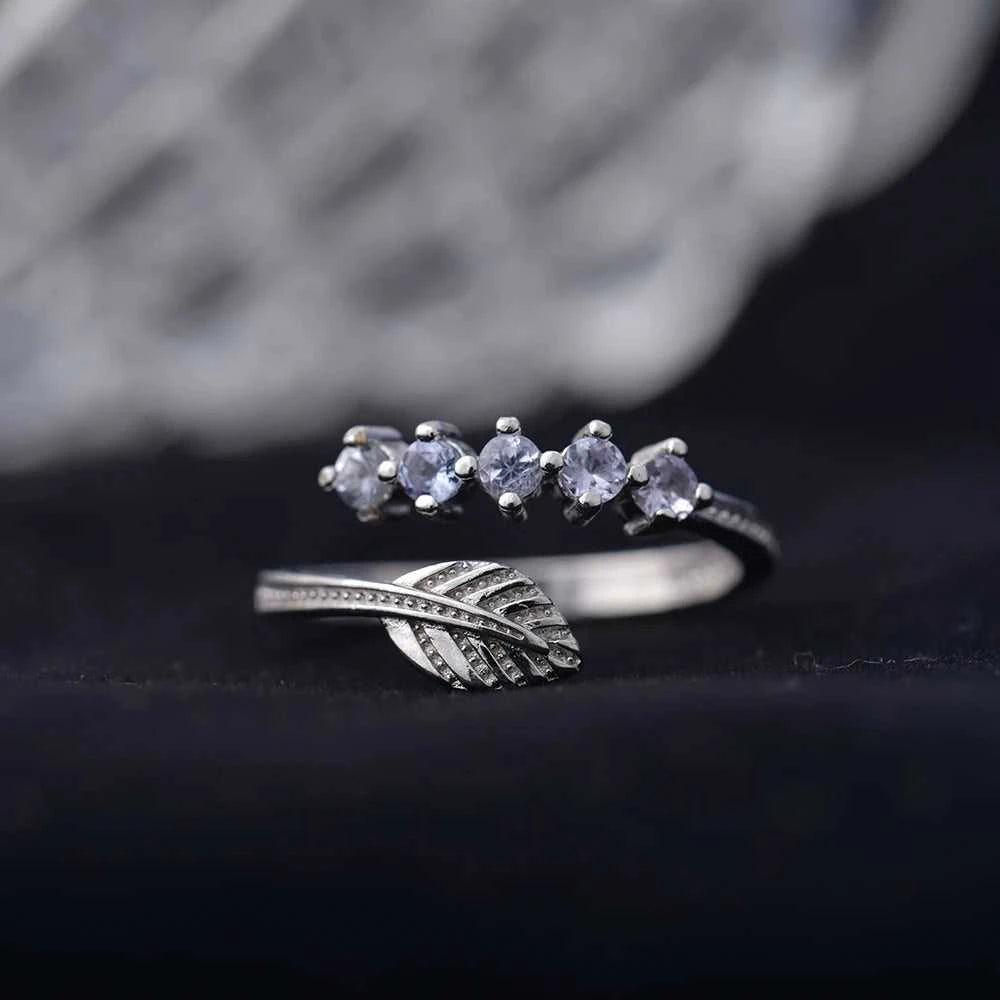 ITSMOS Precious Tanzanite Mystery Leaf Rings Natural Gemstone Purple Daily Women Rings Fresh Jewelry for Women Energy Gift The jack market .AU The jack market .AU Jewellery & Chains $ 67 <none>