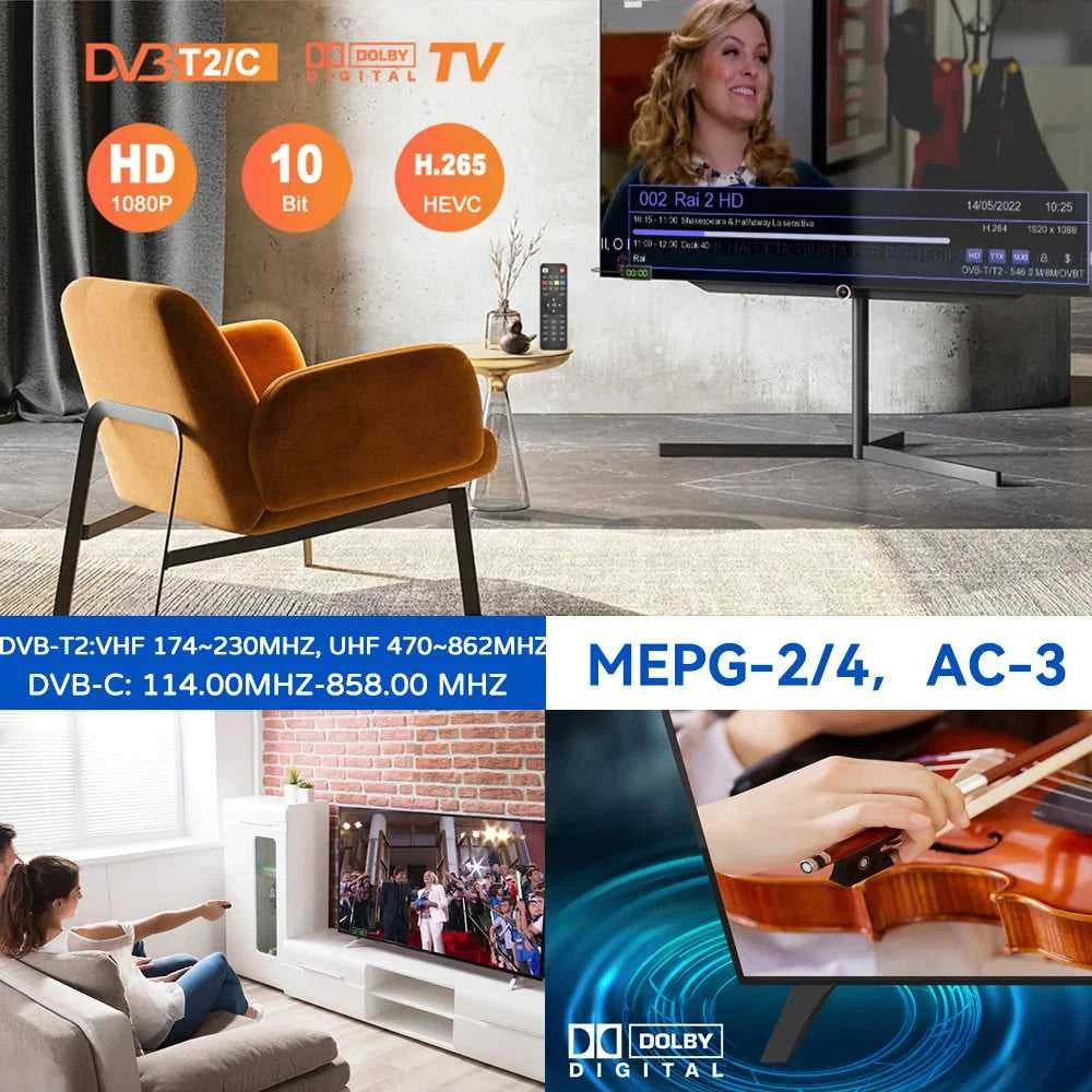 For Europe H.265 DVB-T2&C TV Decoder Dolby HD 1080P Mini TV Tuner HEVC 10Bit U8mini Digital Terrestrial Receiver Support WiFi The jack market .AU The jack market .AU Accessories Electronics $ 79 14:29#U8mini-Standard-List