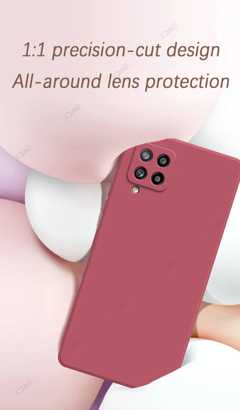 Samsung Luxury Soft Square Liquid Silicone Case - Ultimate Protection for Galaxy A22 4G & A42 5G