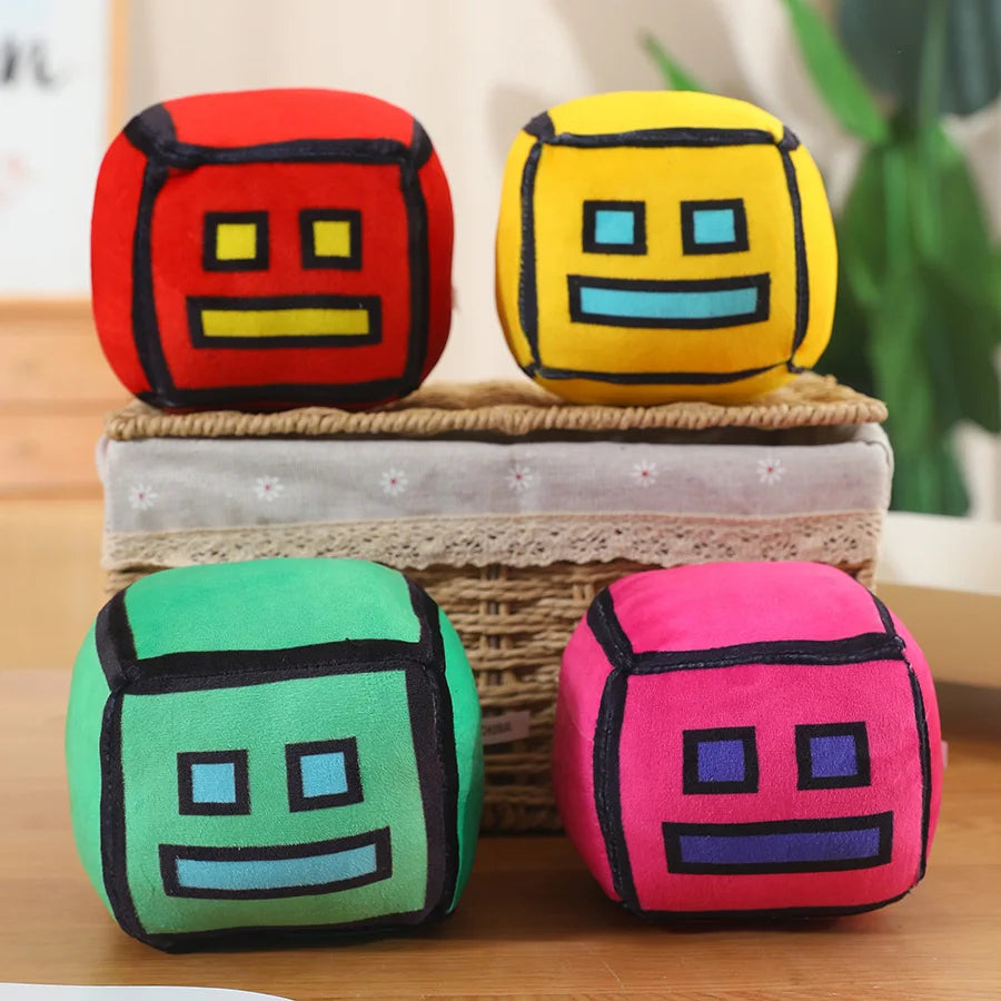 12cm Geometry Dash Game Plush Toy Cute Cartoon Anime Game Doll Soft Stuffed Peluche Plushie Toys Home Decor Child Birthday Gift