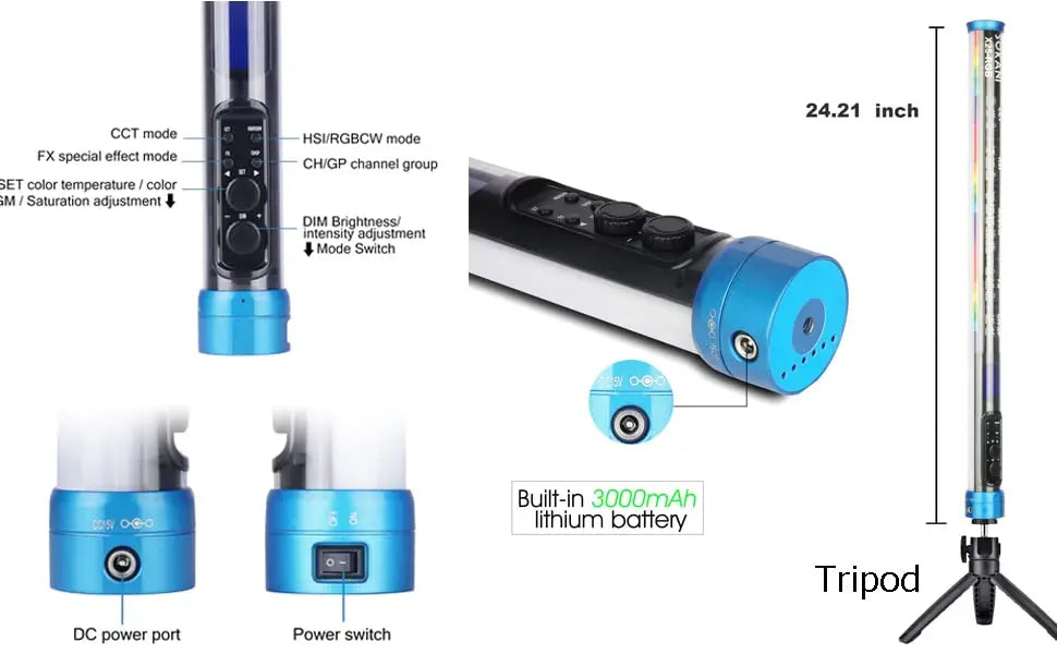 Sokani X25 X8 X15 Handheld RGB Colorful Stick Light LED Light Wand CRI 95+ 2800K-10000K 3000mAh APP Control For YouTube Tiktok