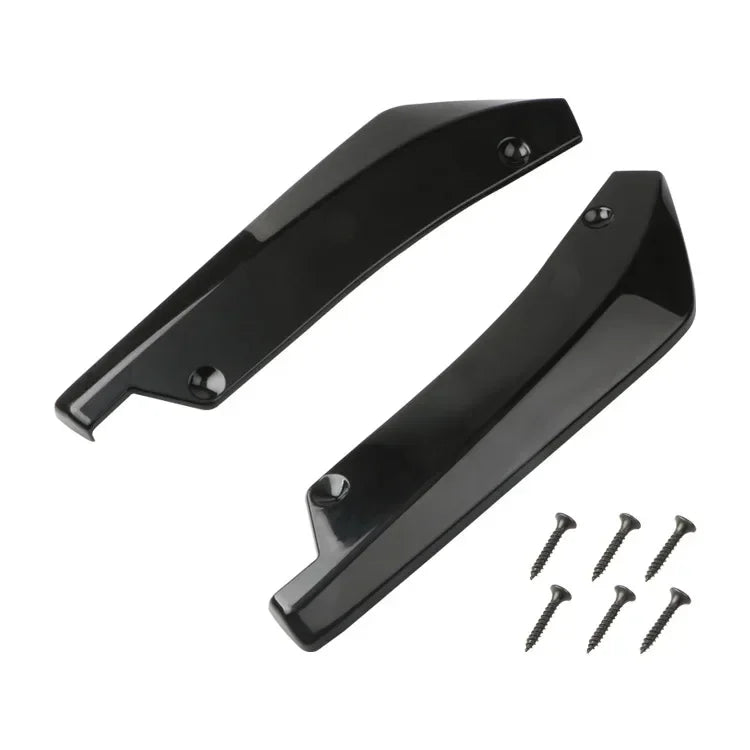 Car Front Rear Anti-collision Corner Protection Universal Carbon Fiber Gloss Black Bumper Strip Rear Spoiler Modification Parts