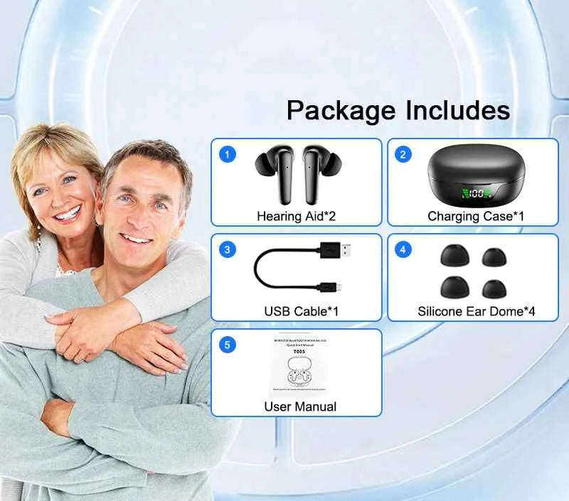HearingPro Bluetooth Hearing Aids - 12 Channels, APP Control, Noise Reduction for Seniors