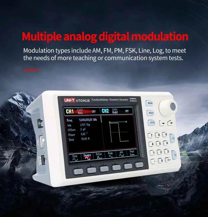 UNI-T Portable Dual Channel Signal Generator - 30MHz/60MHz Arbitrary Waveform Creator