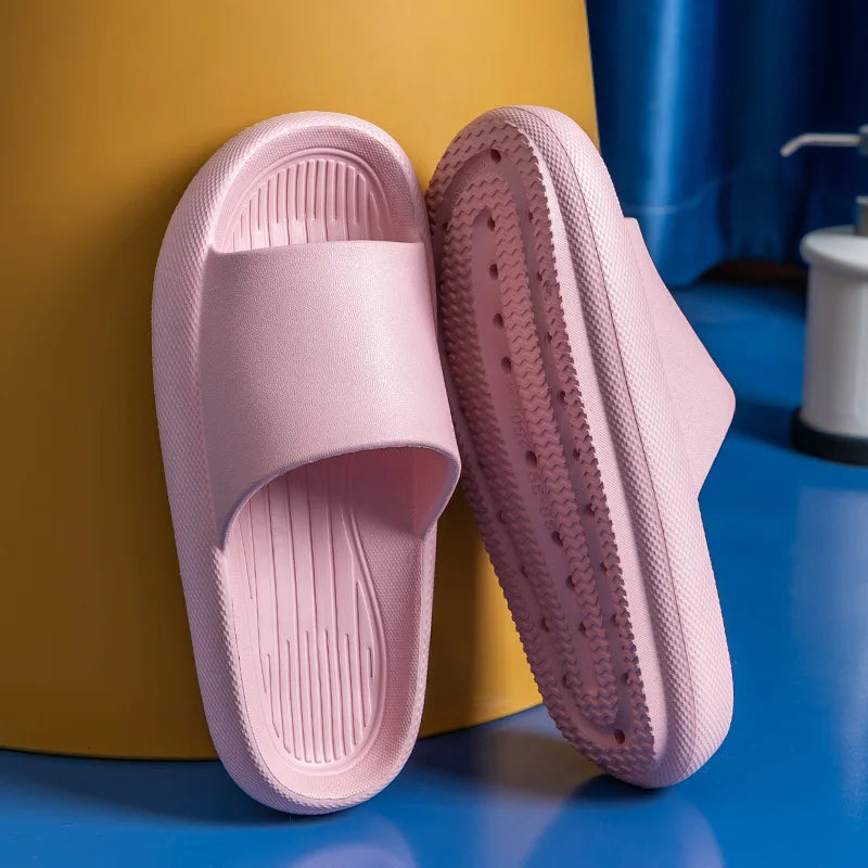 New Soft EVA Slippers Couples Home Slipper Outdoor Beach Summer Sandals Bath Men Flip Flops Non-Slip Women Thick Sole Shoes