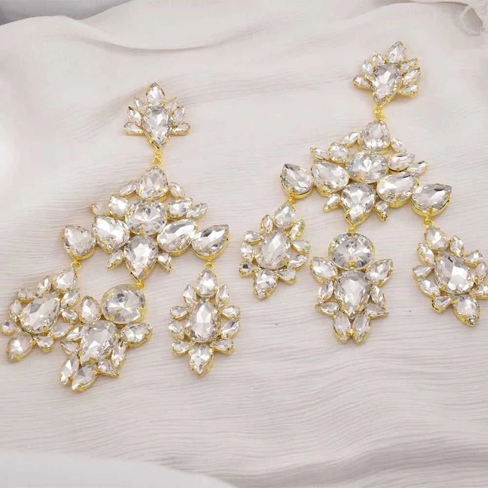 CUIER 22cm Huge Size Drop Pendant Earrings Clip on Drag Queen Jewelry Crystal AB TV show Accessories Men's Earrings Fashion The jack market .AU The jack market .AU Jewellery & Chains $ 122 200001034:200003699#AB silver