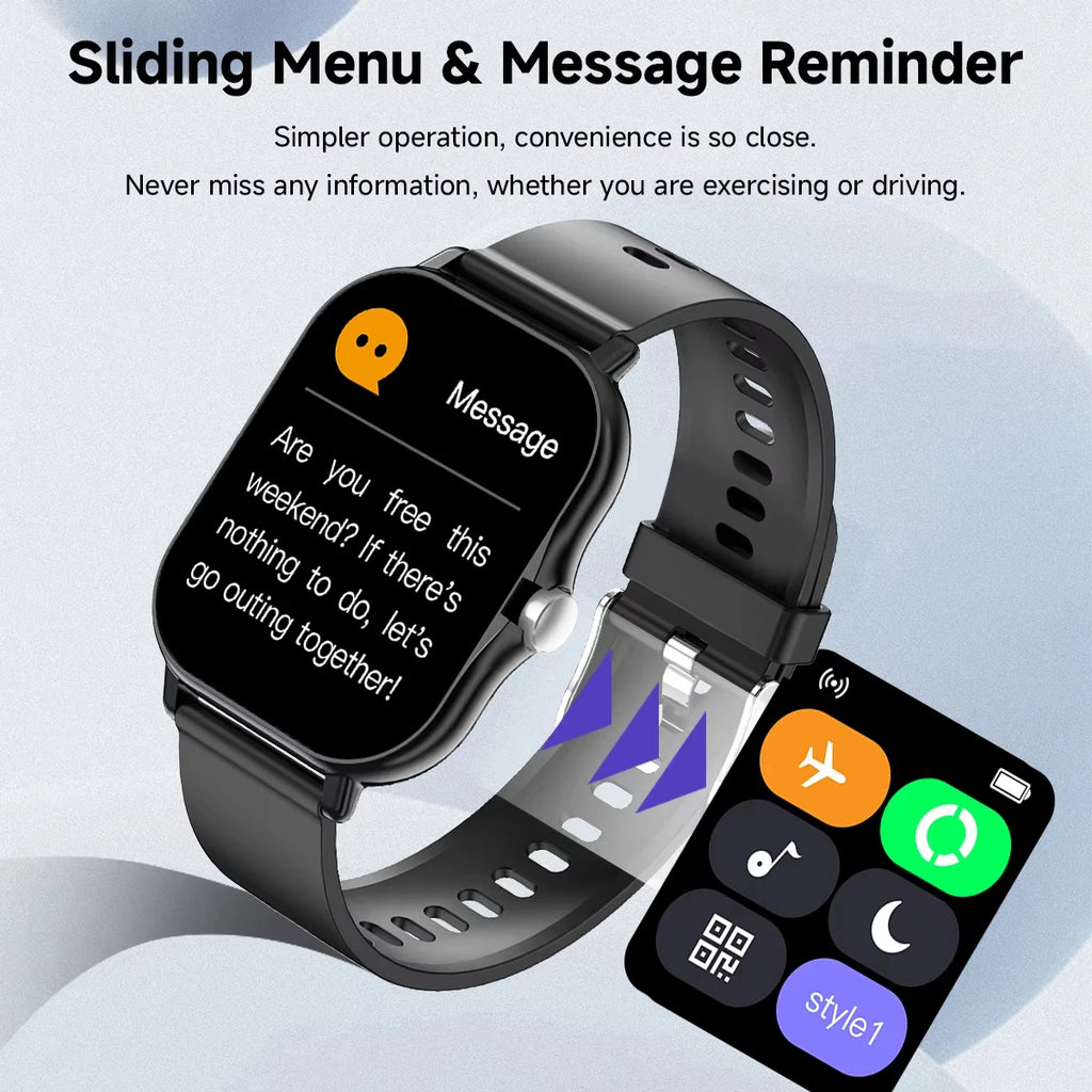 LAXASFIT 2025 New Fashion Smart Watch 1.85-inch HD Screen Bluetooth Calling Smartwatch for Men and Women Holiday Gift