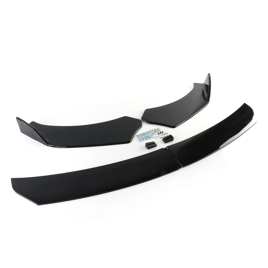 4PCS Universal Car Gloss Black Front Bumper Lip Chin Spoiler Splitter Body Kit Exterior Bumpers Automobiles Parts Accessories