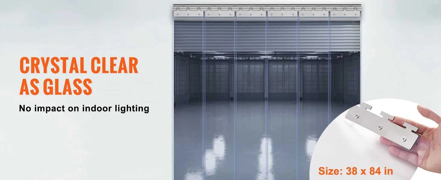 SucceBuy PVC Clear Strip Curtain 84" x 38"/48"/60" Plastic Windproof Door Freezer Curtain Hanging Strips for Warehouse Home The jack market .AU The jack market .AU Home $ 109 14:200002130#38x84in;200007763:201336105