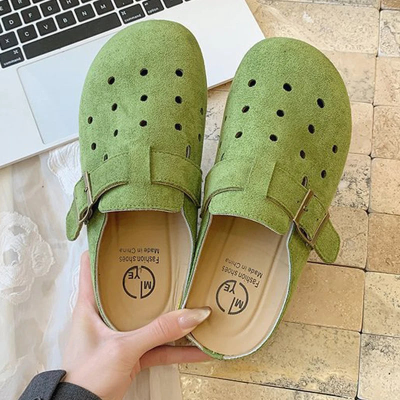 Shevalues 2025 Summer Women's Clogs Slippers With Adjustable Buckle Casual Outdoor Slides Soft Sole Comfortable Women's Sandals