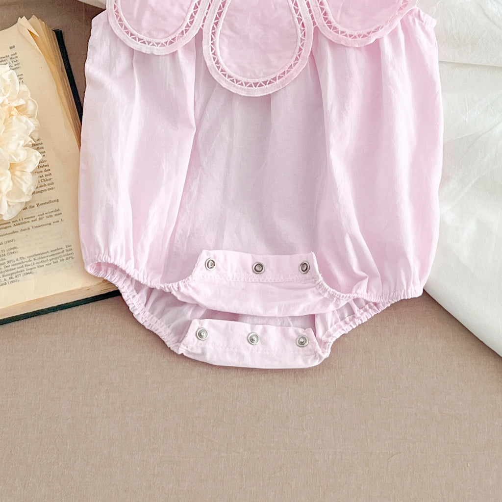 Sisters Dress Summer Kids Princess Dresses Short Sleeved Cotton Solid Color Splicing Infant Baby Romper Baby Girl Party Dress